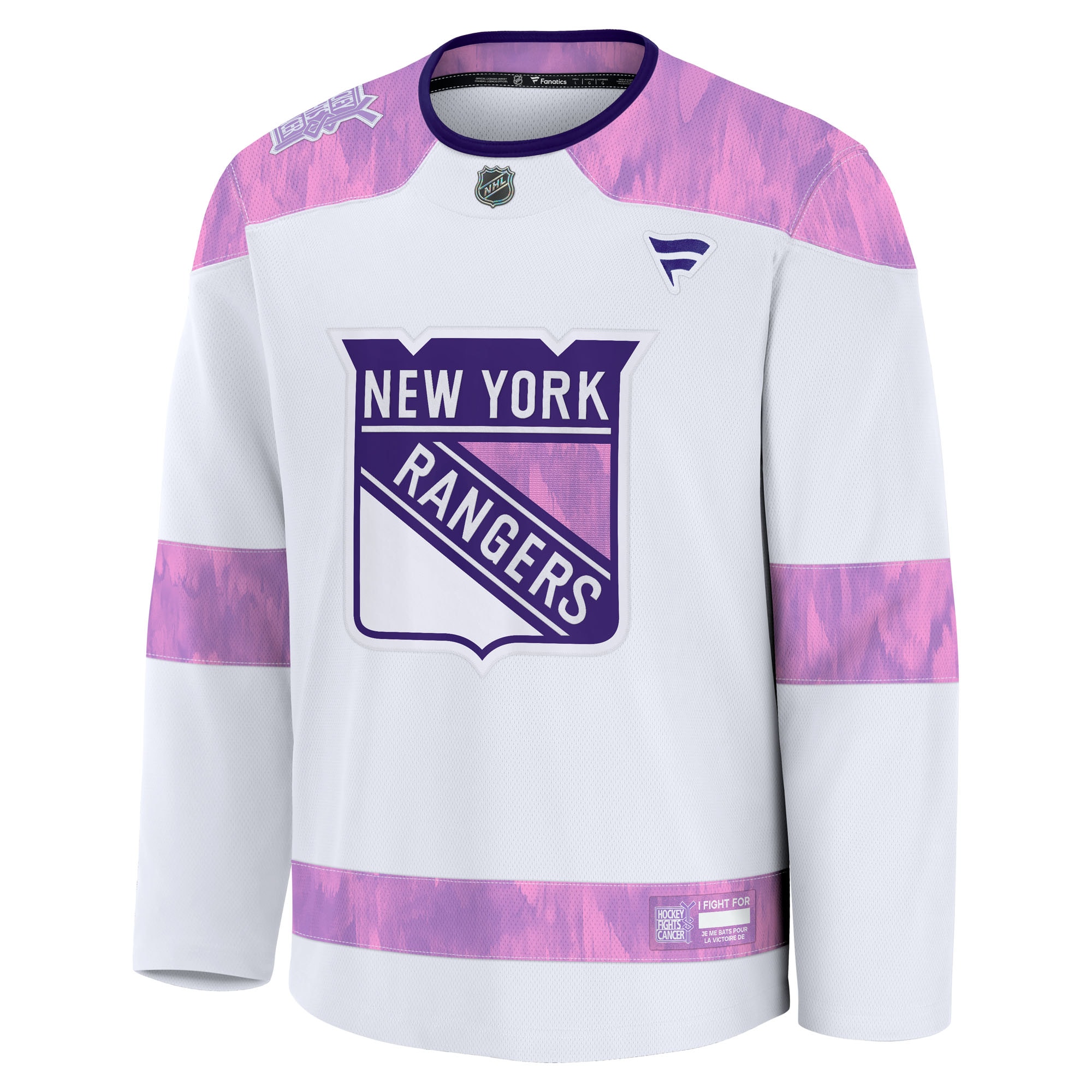 [ESK] New York Rangers Hockey Fights Cancer Survivor Practice Jersey - White