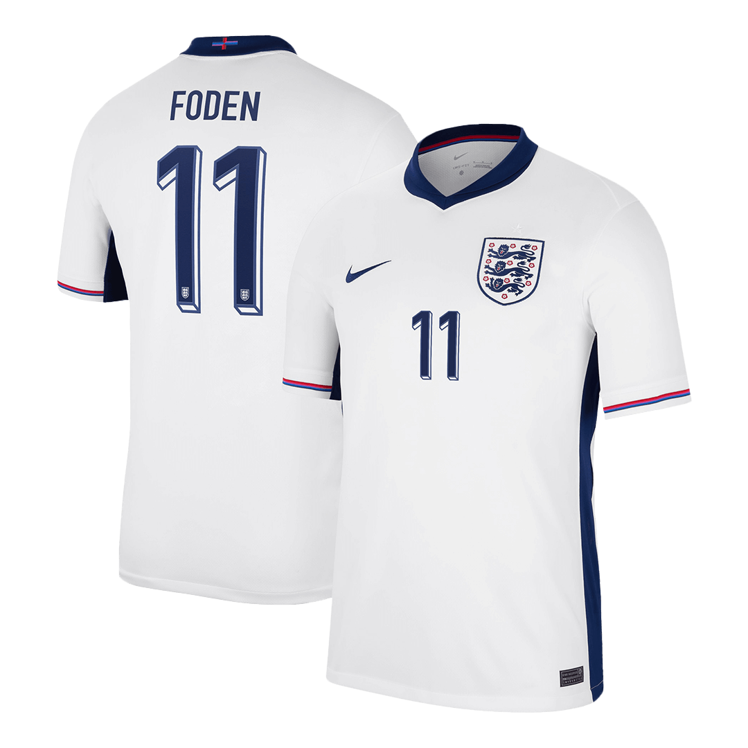 FODEN #11 England Home  Soccer Jersey Euro 2024 Authentic Kit