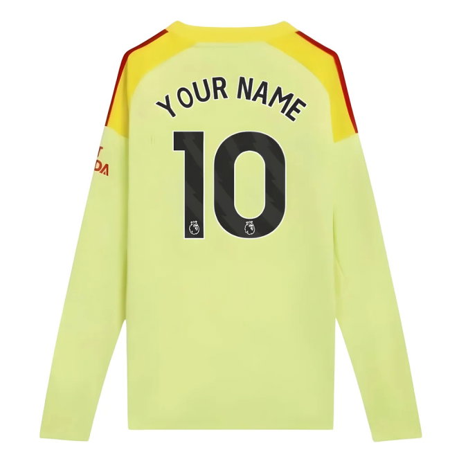 2025-2026 Arsenal Home Goalkeeper Shirt (Yellow) - Kids (Your Name)