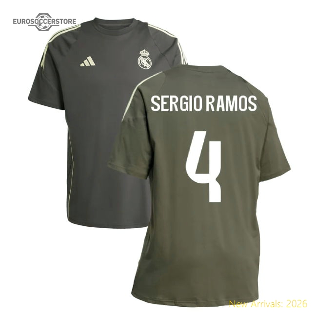 Fan-Favorite 2025-2026 Real Madrid Training Tee (Utility Grey) (Sergio Ramos