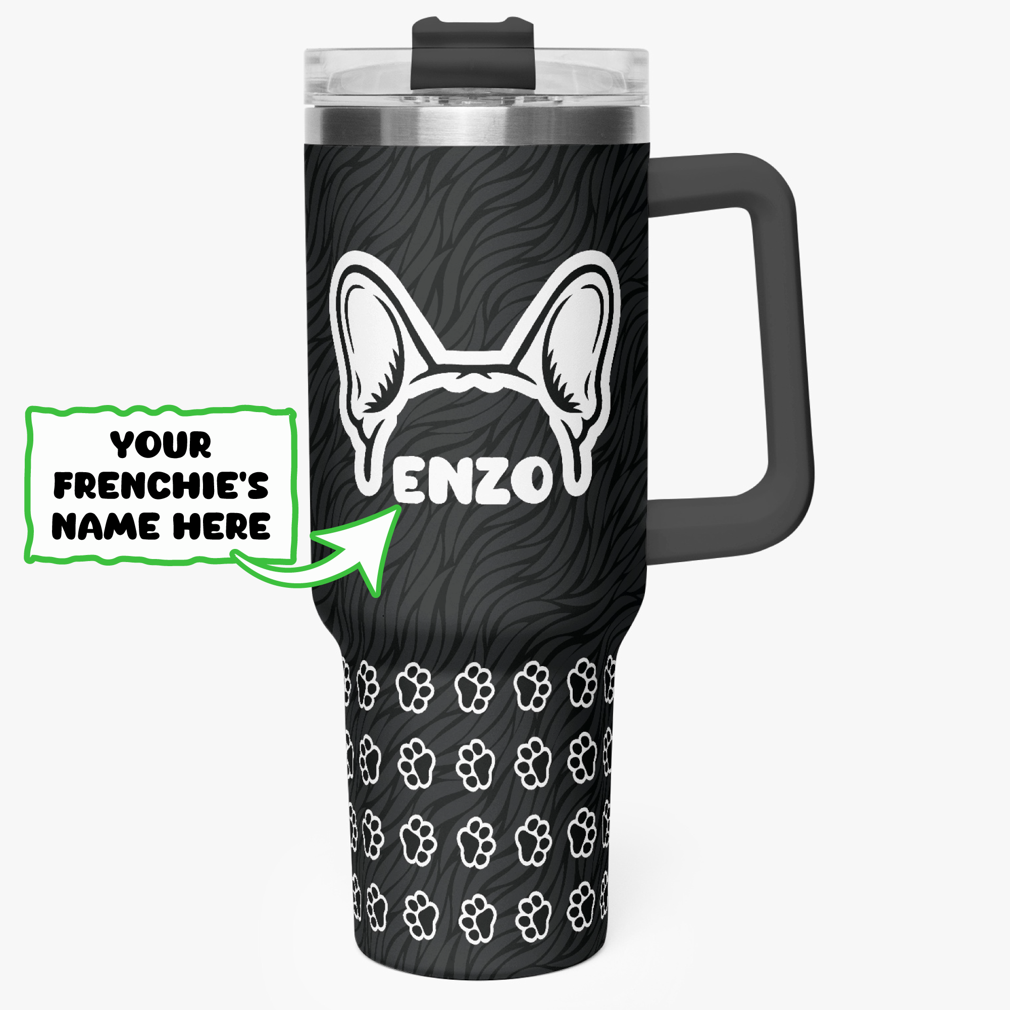 French Bulldog Gigi Personalized Car Tumbler Cup Frenchie Pet Item
