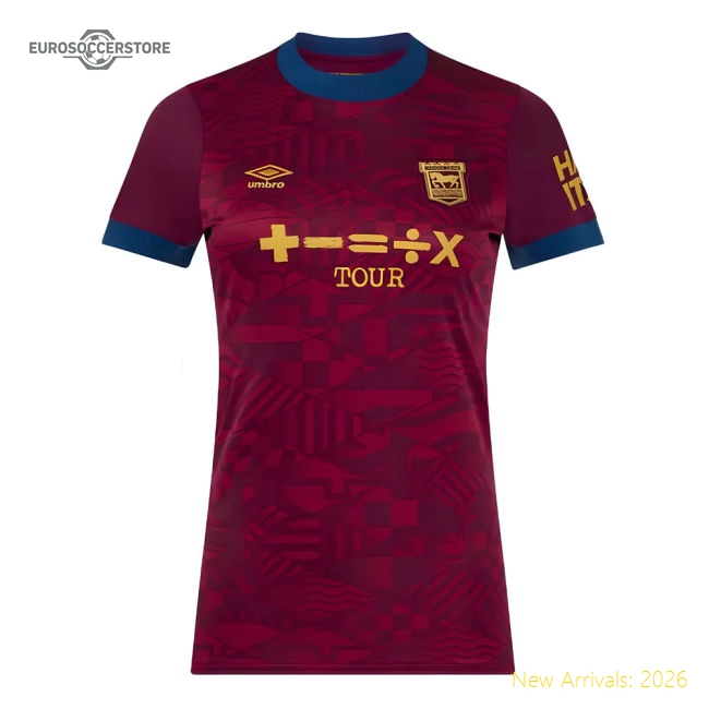 2024-2025 Ipswich Away Fan Version Womens Shirt For Match Day