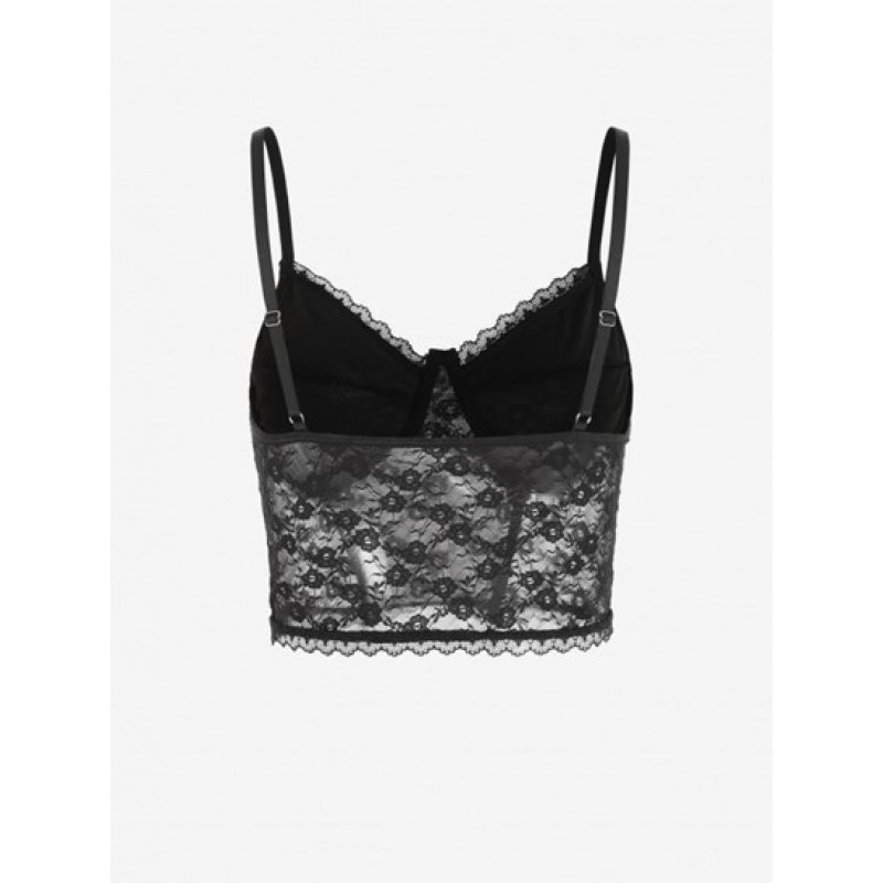 Underwire Bustier Sheer Lace Cami Top WL6521