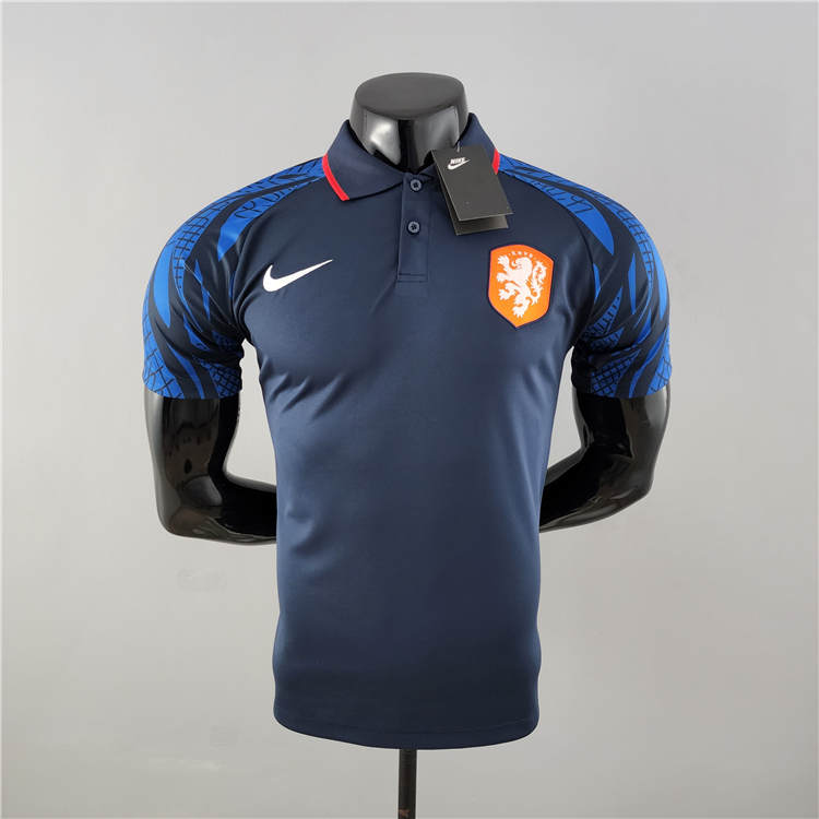 2022 Netherlands Royal Blue Soccer Polo Shirt - Official Replica 6175