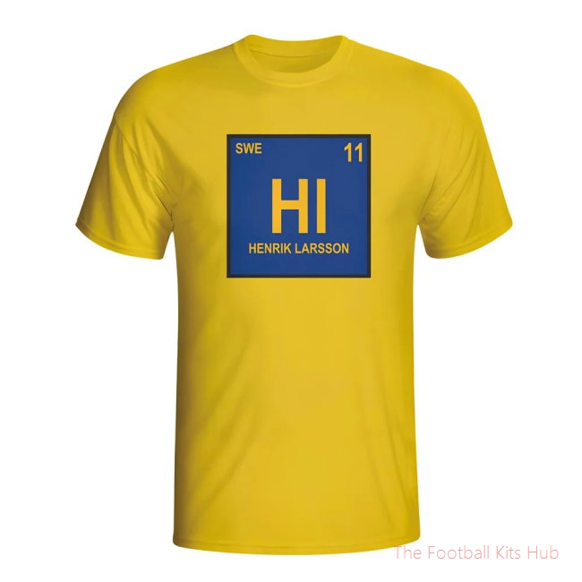 Henrik Larsson Sweden Periodic Table T-shirt (yellow)