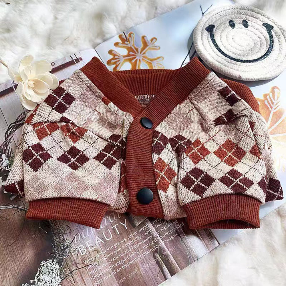 French Bulldog Cardichic French Bulldog Sweater Button Up Elastic