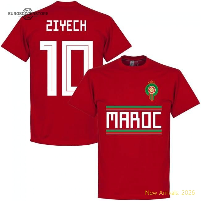 Arab Champions Ziyech 10 Team T-shirt - Red - Passionate Fan Base
