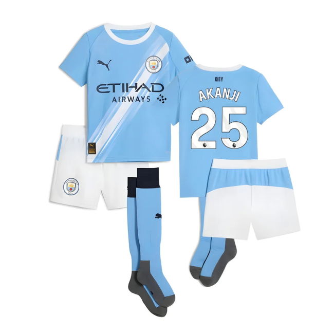 2025-2026 Man City Home Mini Kit (Akanji 25)