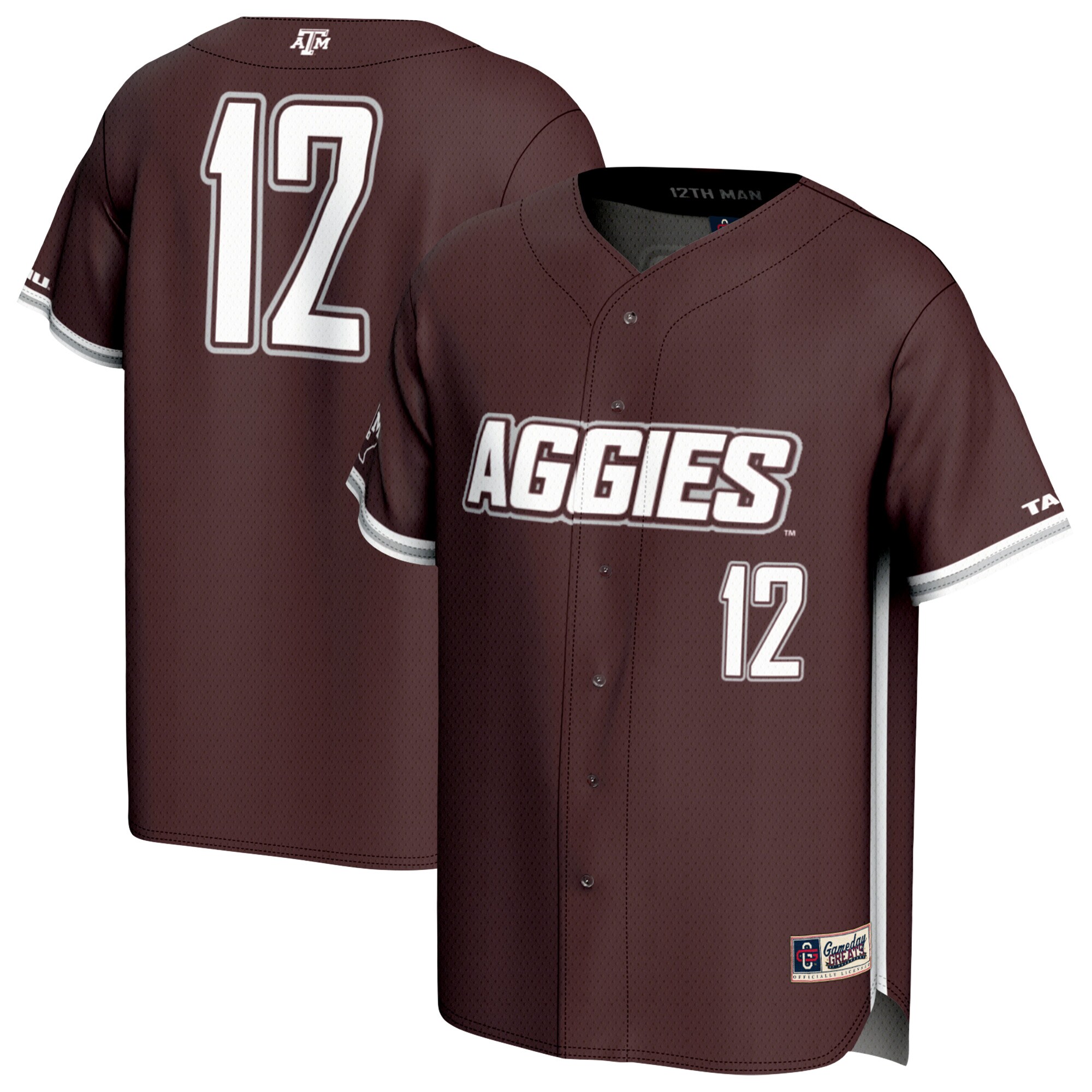 [DDG] Texas A&M Aggies GameDay Greats Youth Lightweight Baseball Jersey - Maroon