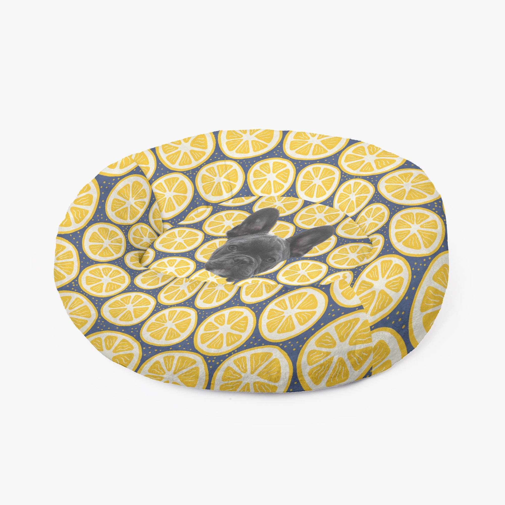 Hunter - Custom Cloud-Comfort Frenchie Bed | Personalized Anti-Anxiety Donut Bed for French Bulldogs