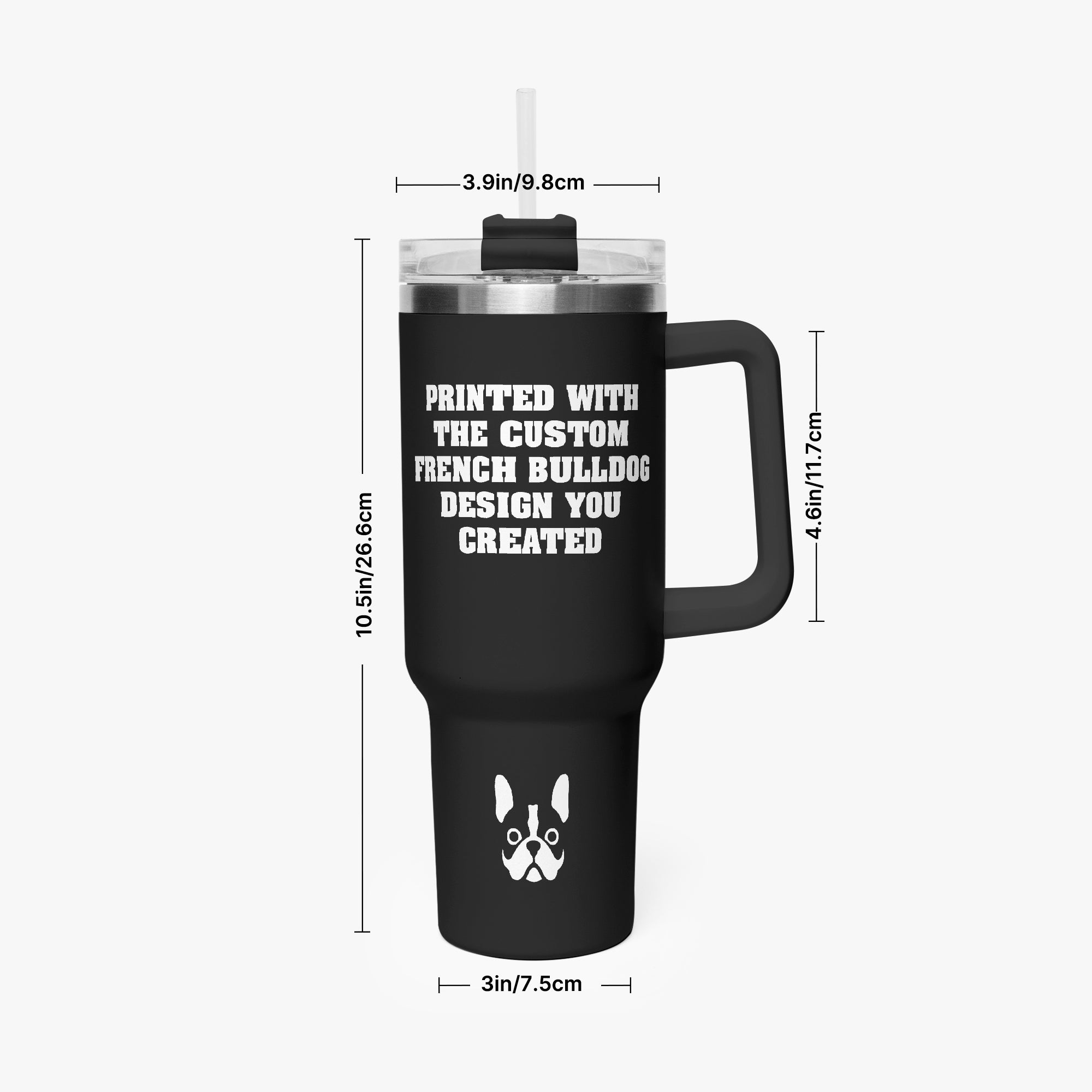 French Bulldog Personalized Car Tumbler Cup Cute Frenchie Essential