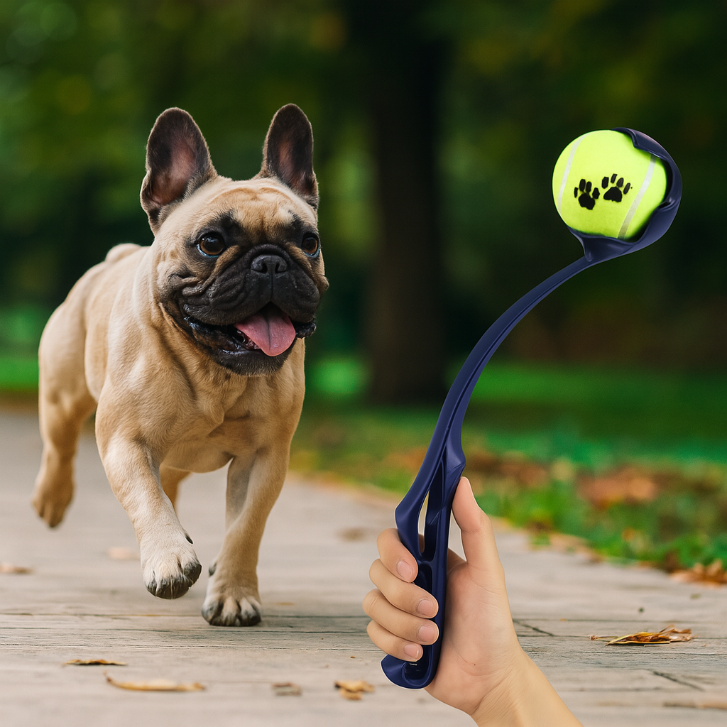 Launcher – Long-range Tennis Thrower Toy With Ball For French Bulldogs