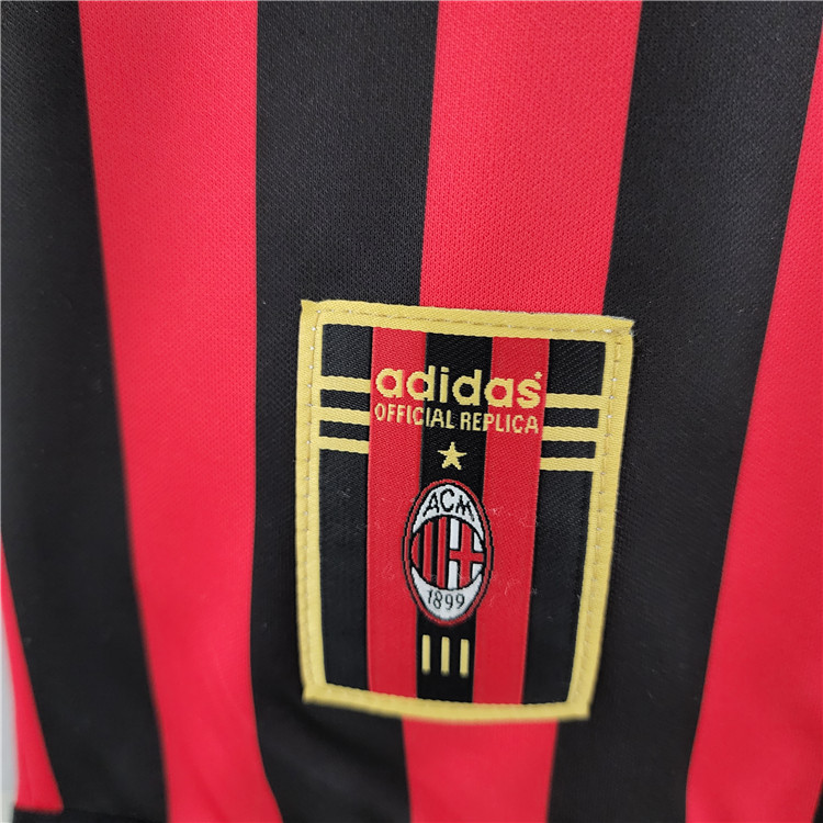 AC Milan 9900 Retro Home Long Sleeve Shirt - Official Replica 9511
