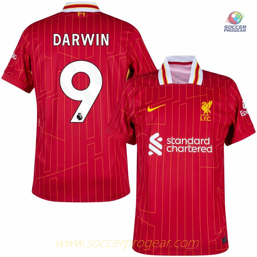 Liverpool Home Team Football Jersey 2024/25 Collection Darwin