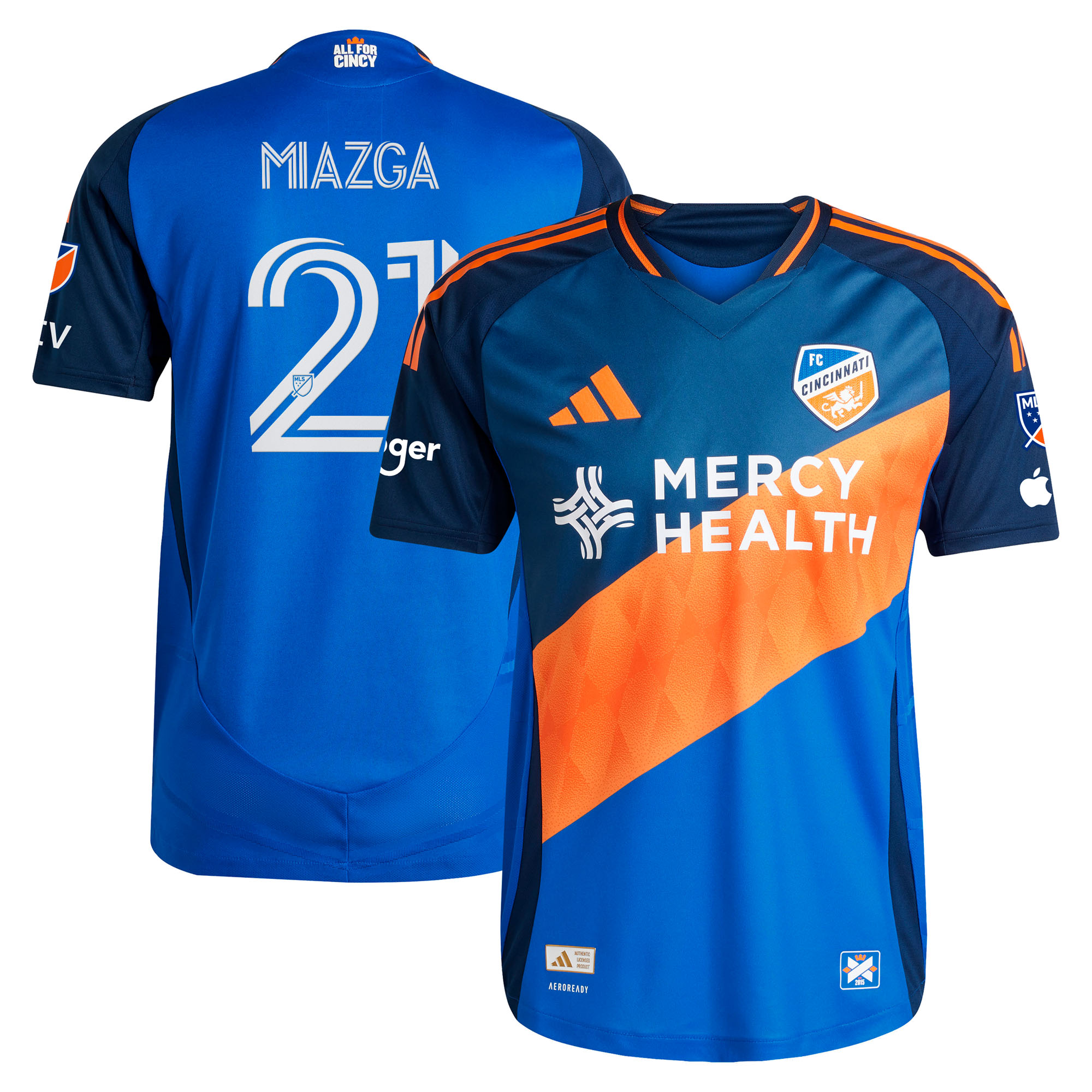 [ESK] Matt Miazga FC Cincinnati 2025 Orange and Blue Legacy Kit Authentic Player Jersey - Blue
