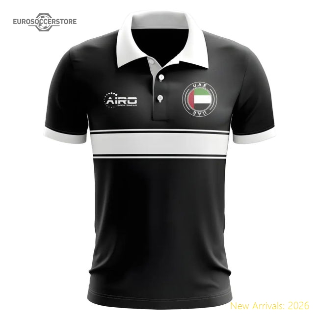 UAE Concept Stripe Polo Shirt (Black)