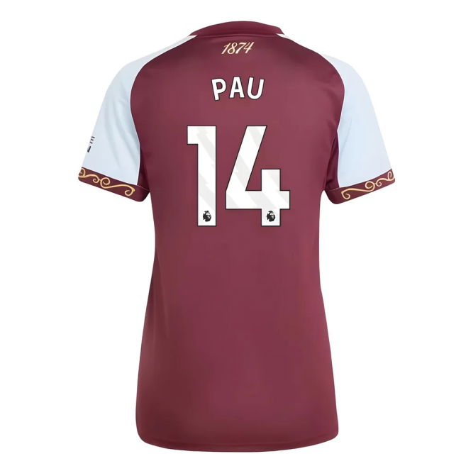 Enthusiastic Football Aston Villa Home Shirt Womens Pau #14 Superi...