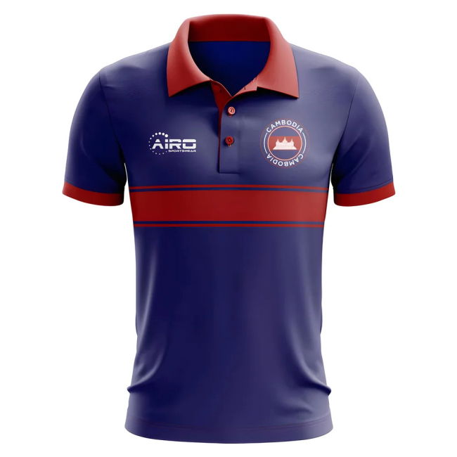 Match-Ready Cambodia Concept Stripe Polo Shirt (Royal) Limited-Edition