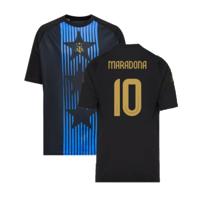Quality 2024-2025 Argentina Pre-Match Shirt (Black) - Kids (Maradona