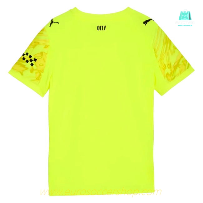 2025-2026 Man City Goalkeeper Third Shirt (Yellow) - Kids (Ortega Moreno 18)