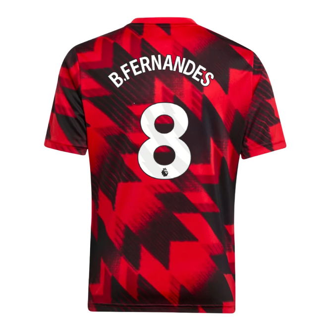 2025-2026 Man Utd Pre-Match Jersey (Red) - Kids (B.Fernandes 8)