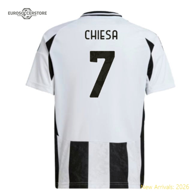 Juventus 2024-25 Home Fan Version For Kids (Chiesa Football Shirt