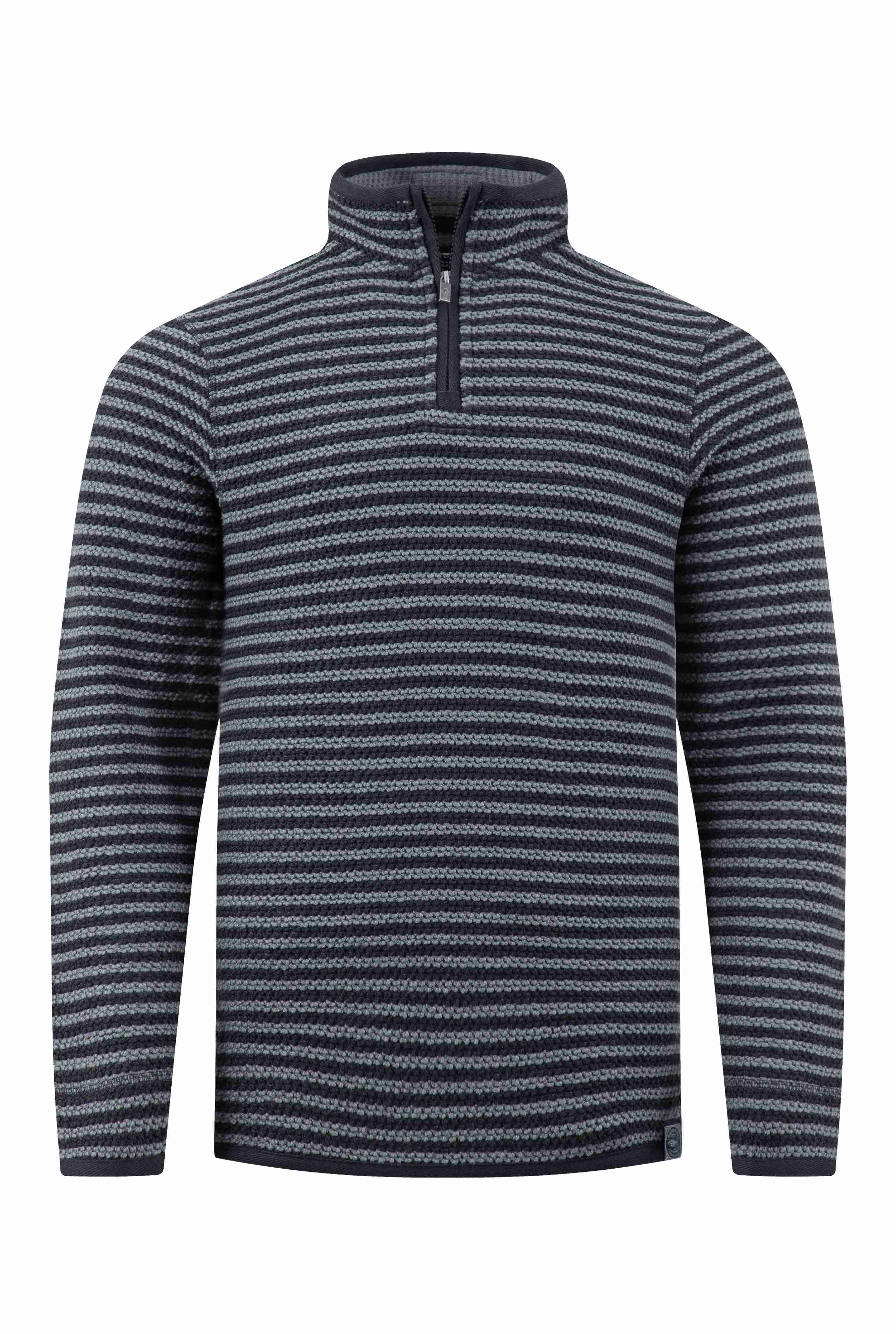 Shorling 1/4 Zip Striped Macaroni Sweatshirt Black