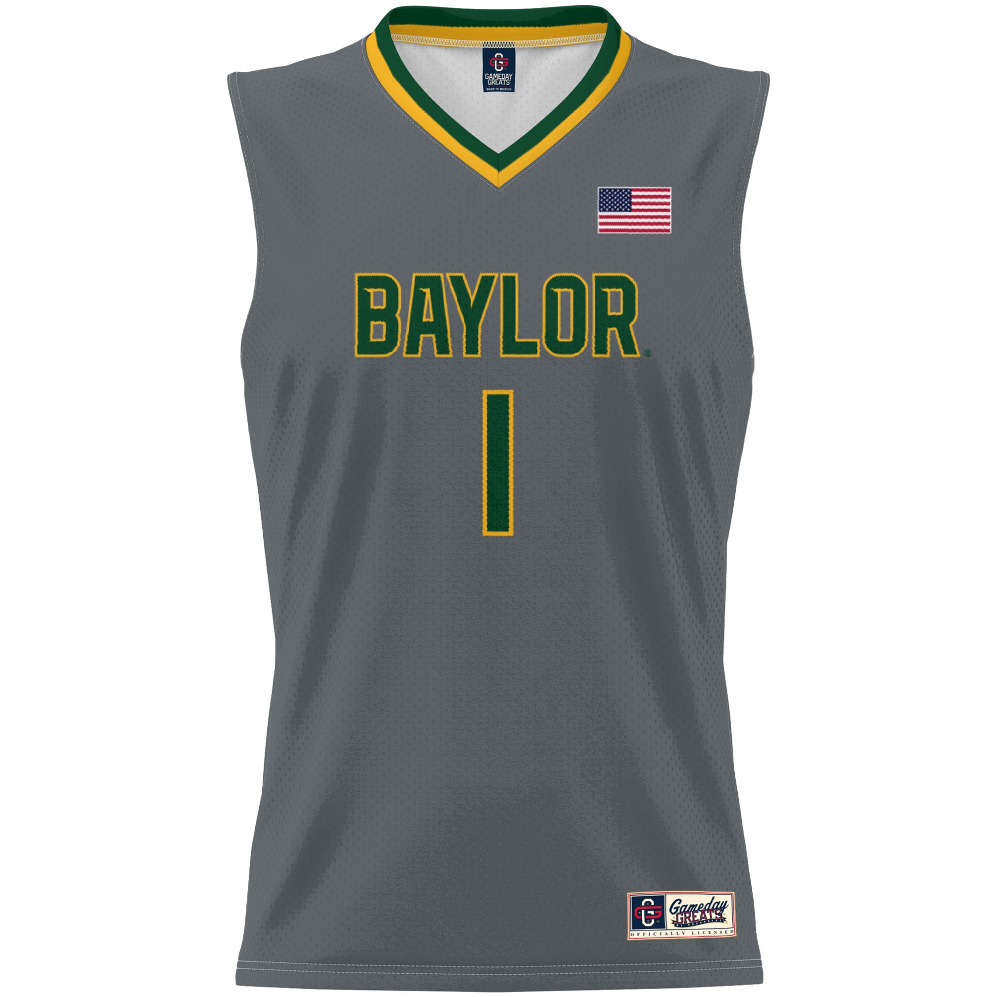 [DDG] Baylor Bears GameDay Greats Unisex Lightweight Basketball Jersey - Gray