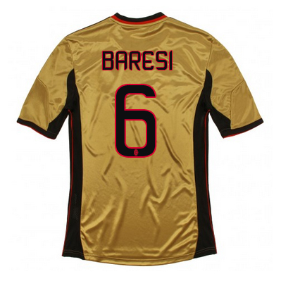 Advanced Fabric 1314 AC Milan 6 Baresi Third Golden Jersey