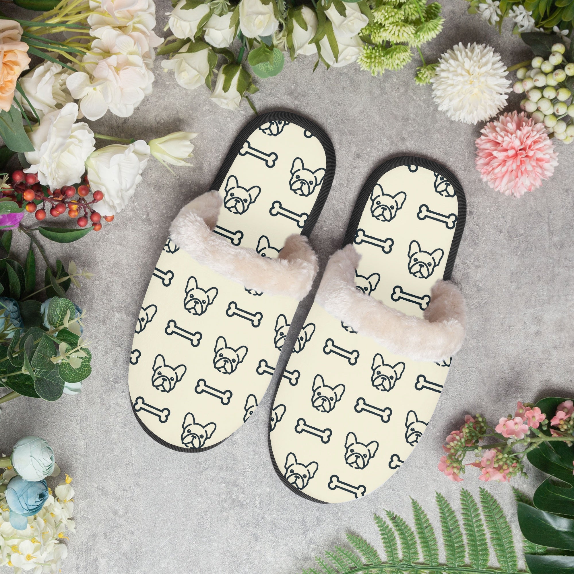 French Bulldog Kingston Cozy Winter Slippers Non-Slip Paw Protection