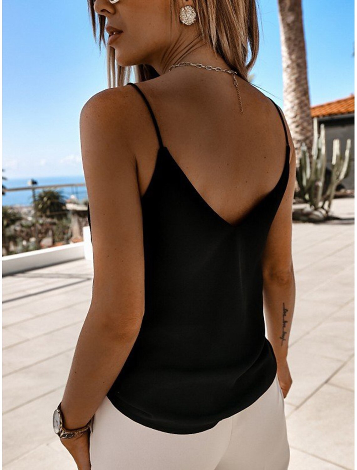 Women's Shirt Tank Top Camisole Going Out Tops Plain Party Daily Weekend Streetwear Casual Sleeveless V Neck