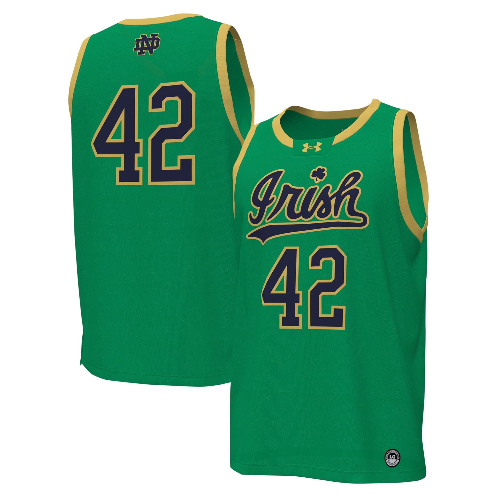 [NJP] Youth # Notre Dame Fighting Irish Replica Basketball Jersey - Kelly Green