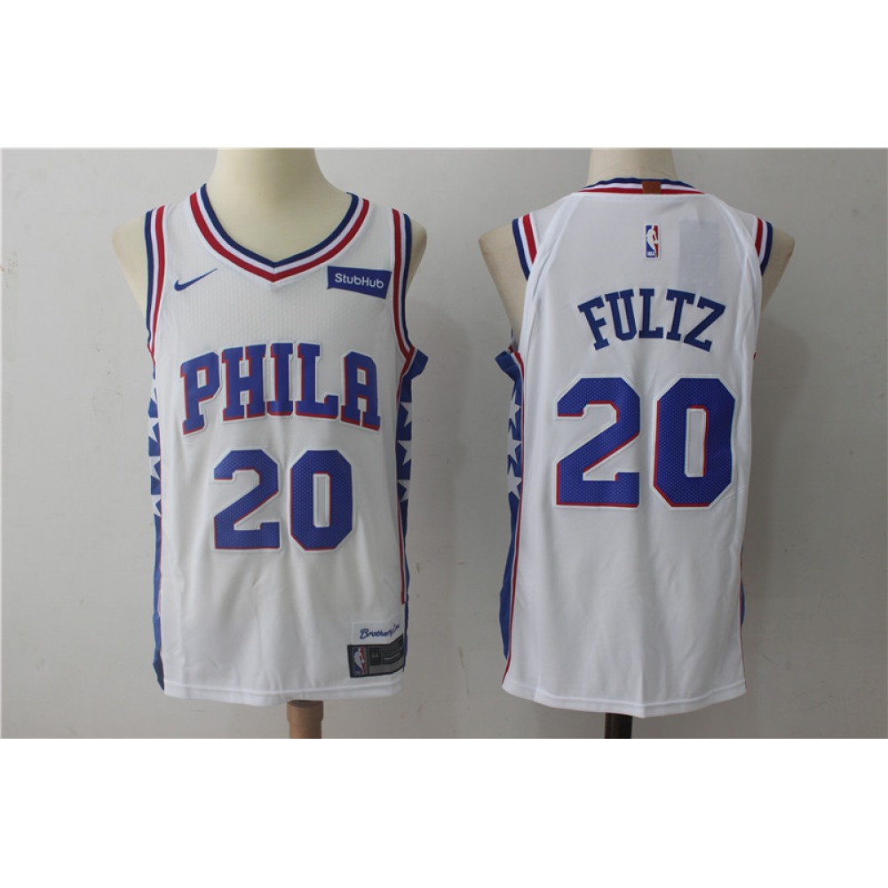 Men's Philadelphia 76ers #20 Markelle Fultz White Stitched NBA Jersey