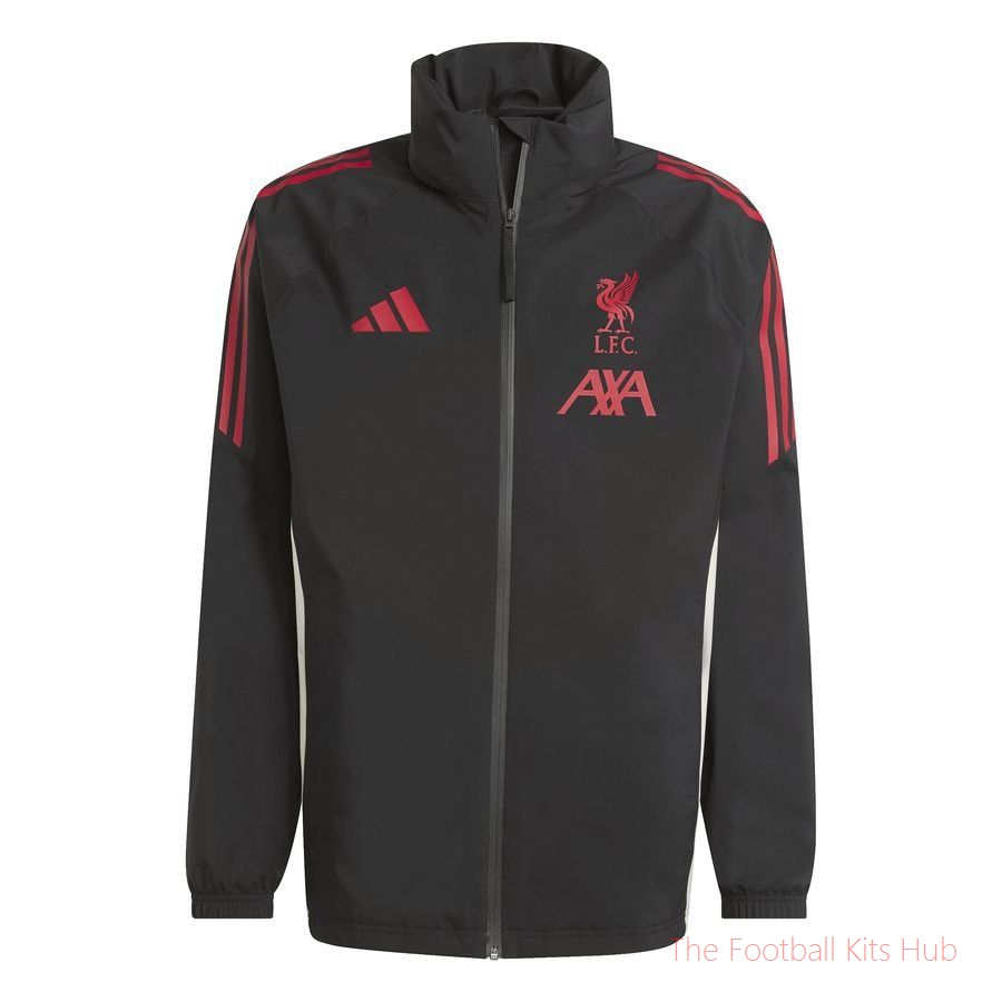 Liverpool Rain Jacket Tiro 25 - Black/Strawberry Red/Wonder White