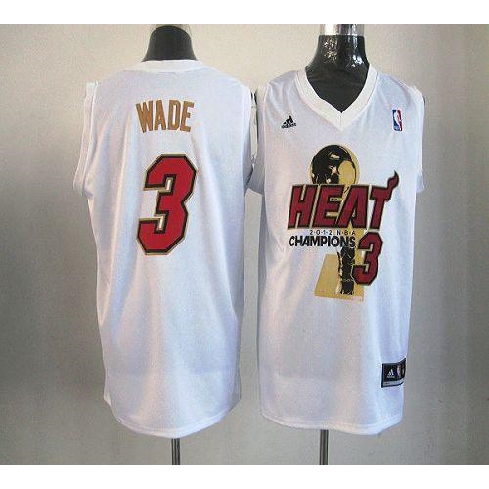 Heat #3 Dwyane Wade White 2012 NBA Champions Stitched NBA Jersey