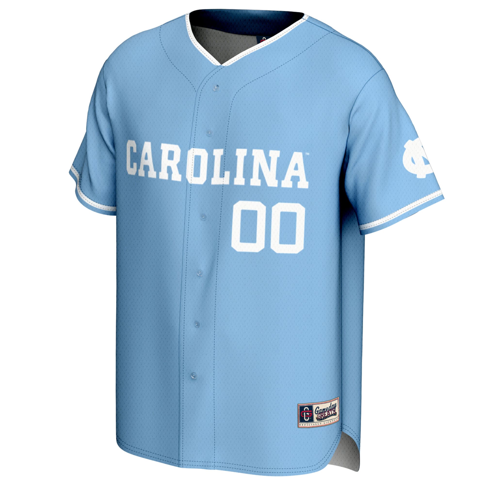 [DDG] North Carolina Tar Heels GameDay Greats NIL Pick-A-Player Lightweight Baseball Jersey - Carolina Blue