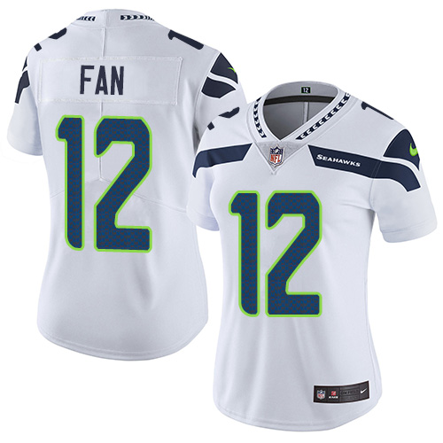 Official NFL s Seattle Seahawks #12 Fan White White Limited Jersey
