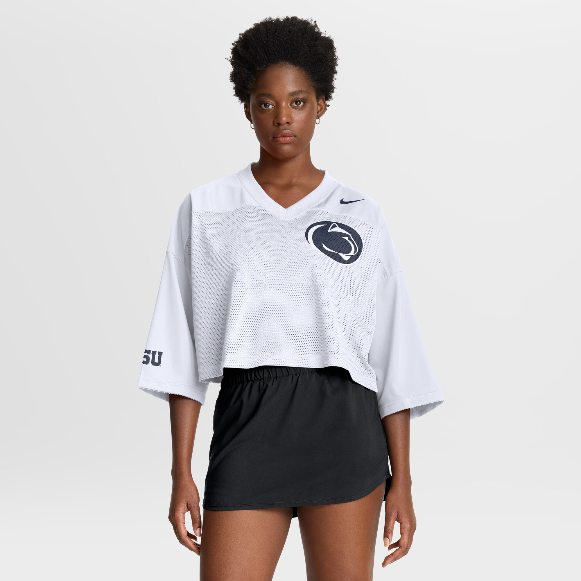 [DDG] Penn State Nittany Lions Women's Cropped Mesh Dri-FIT Fashion Jersey - White