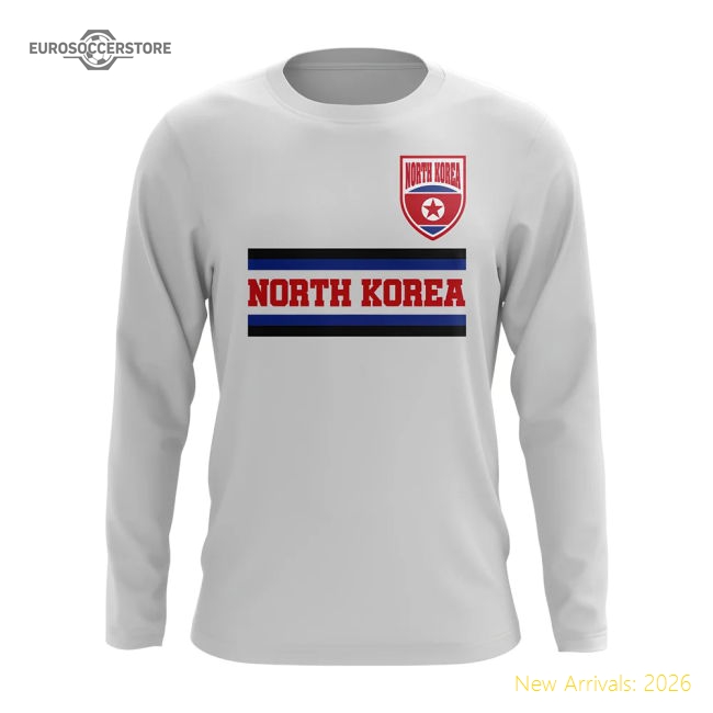 North Korea Core Football Country Long Sleeve T-shirt (white)