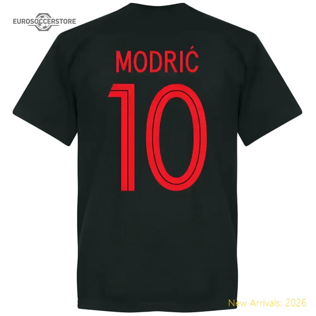 Croatia Modric 10 Team T-Shirt - Black