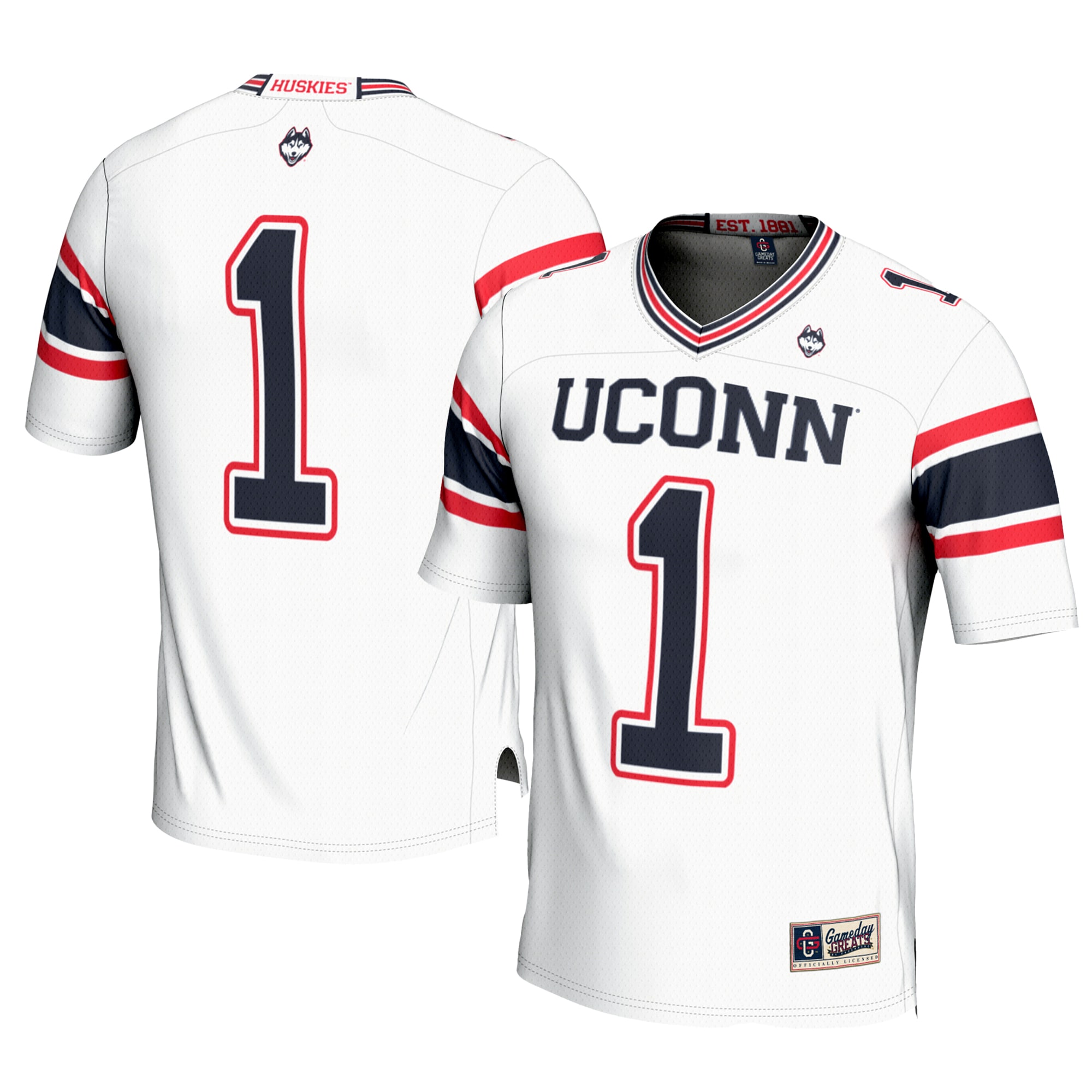 #1 UConn Huskies GameDay Greats Youth 2026 Season Football Jersey - White