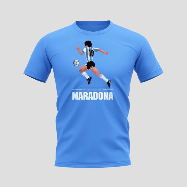 Climate-Control Diego Maradona Player T-Shirt (Sky Blue)