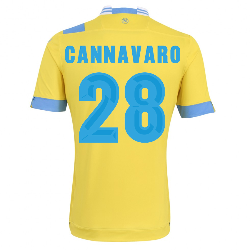 13-14 Napoli 28 Cannavaro Away Yellow Jersey Shirt - Official Replica