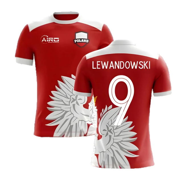 Kids Poland Football Team Unique Item Away Rare Jersey (Lewandowski 9)