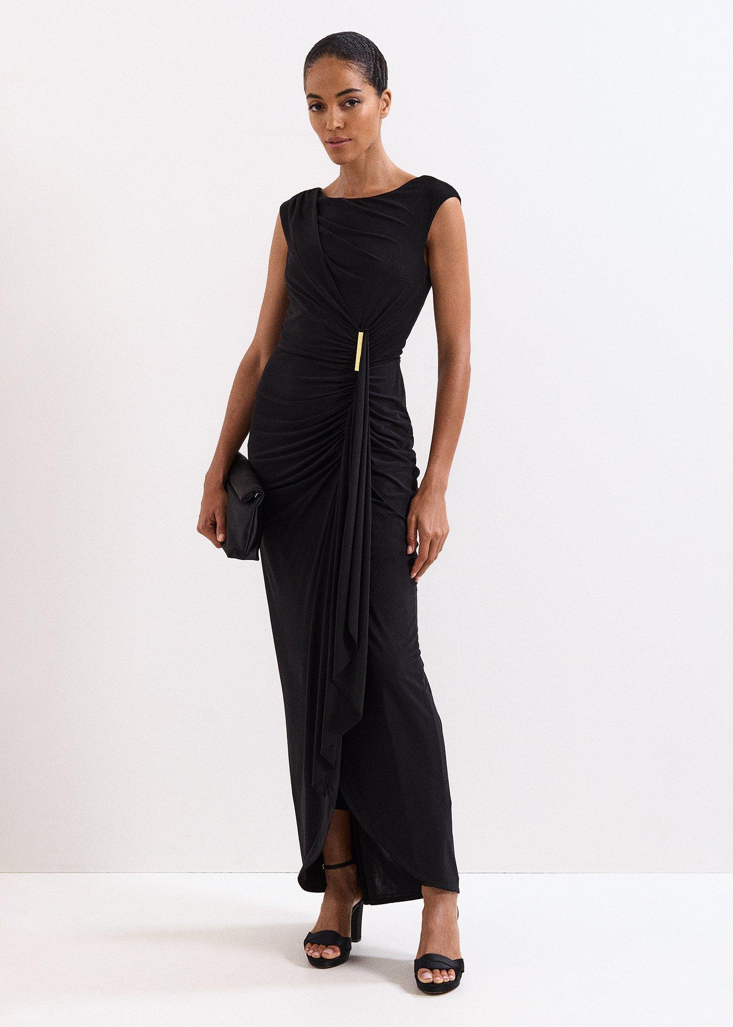 Petite Donna Black Maxi Dress