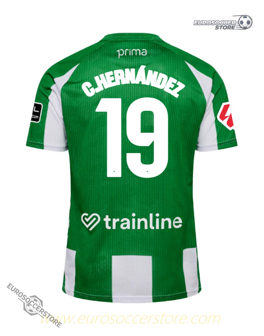 Real Betis Home Jersey for C.HERNÁNDEZ, 19, Season 25-26