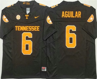 Men's None Black 2024 embroidered Joey Aguilar #6 premium Jersey