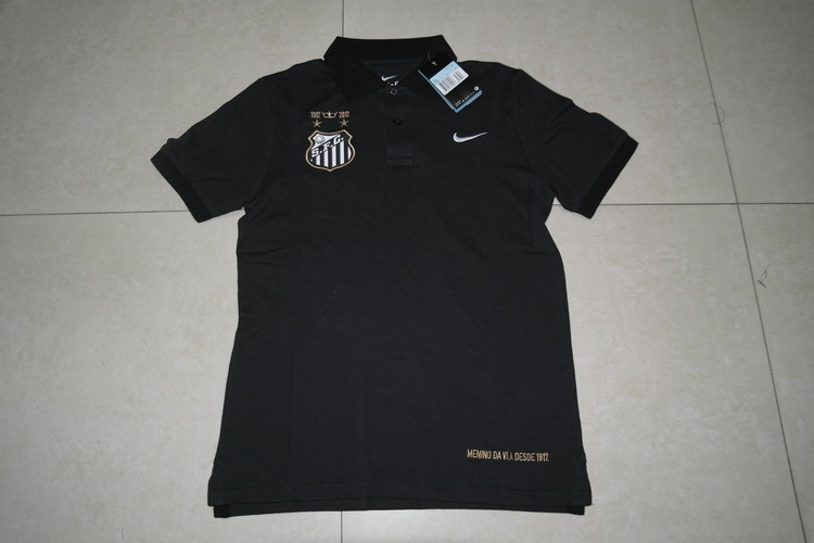 Authentic 2013 Santos Black Polo T-Shirt - Official Replica 4684