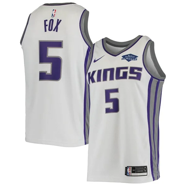 De'Aaron Fox SAC Authentic Basketball Jersey - White - Fan Favorite