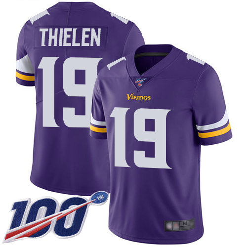 Official NFL Minnesota Vikings #19 Adam Thielen Purple -v3